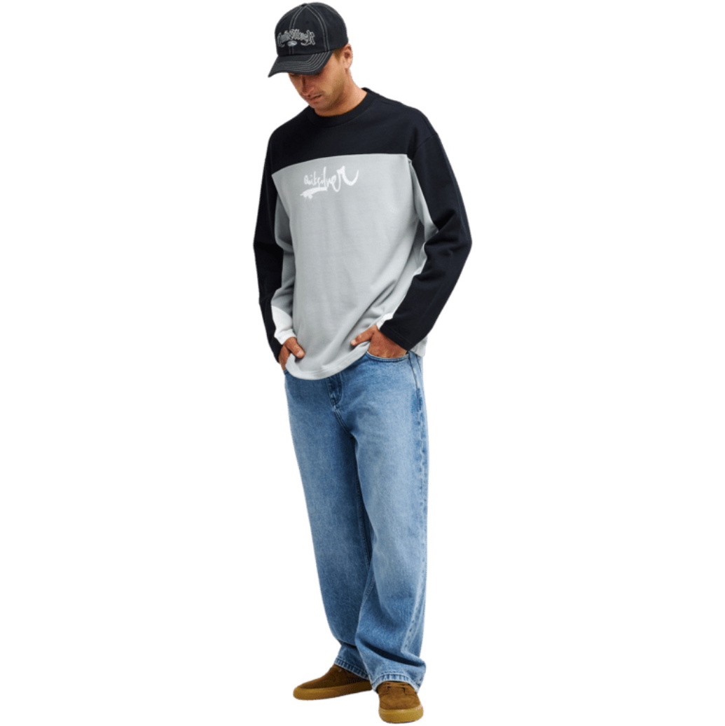 2026 Quiksilver Mens YG Factor Crew Sweatshirt EQYFT05228 - Quarry